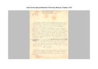 Lettre de Rousseau à Pierre Guy du 29 janvier 1770